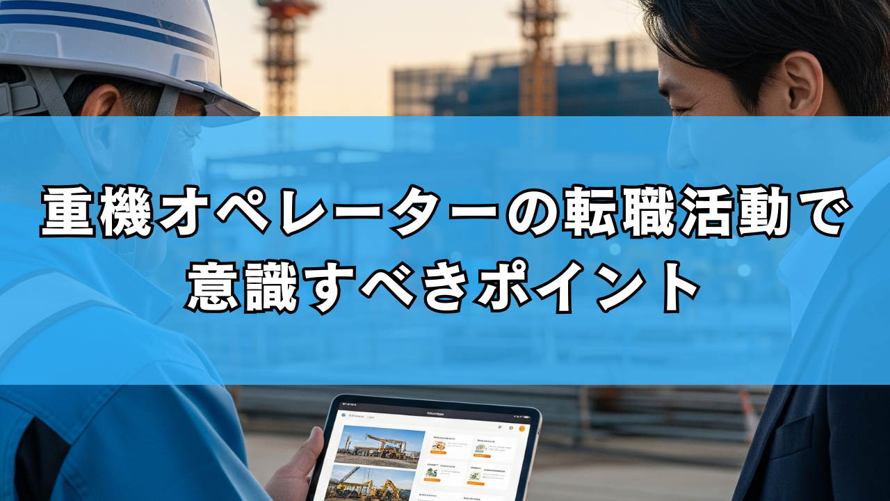 重機オペレーターの転職活動で意識すべきポイント